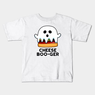 Cheese Boo-ger Cute Halloween Ghost Cheeseburger Pun Kids T-Shirt